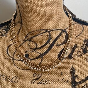 NWT BETSEY JOHNSON Pearl and Rhinestone Chain Necklace